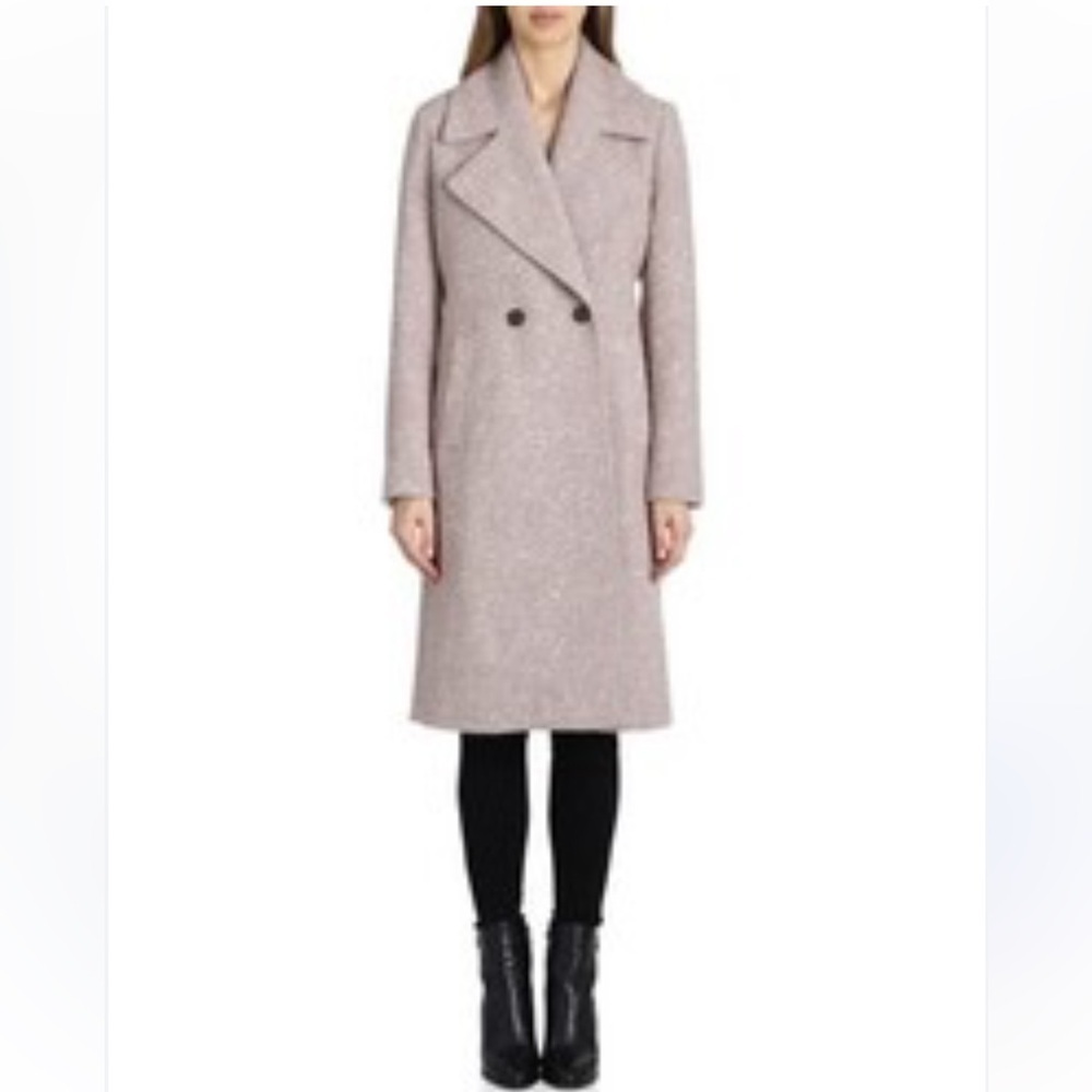 Badgley Mischka Textured Blush Pink Pea Coat size XS - Picture 13 of 13